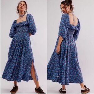 NWOT Free People Oasis Printed Midi Dress